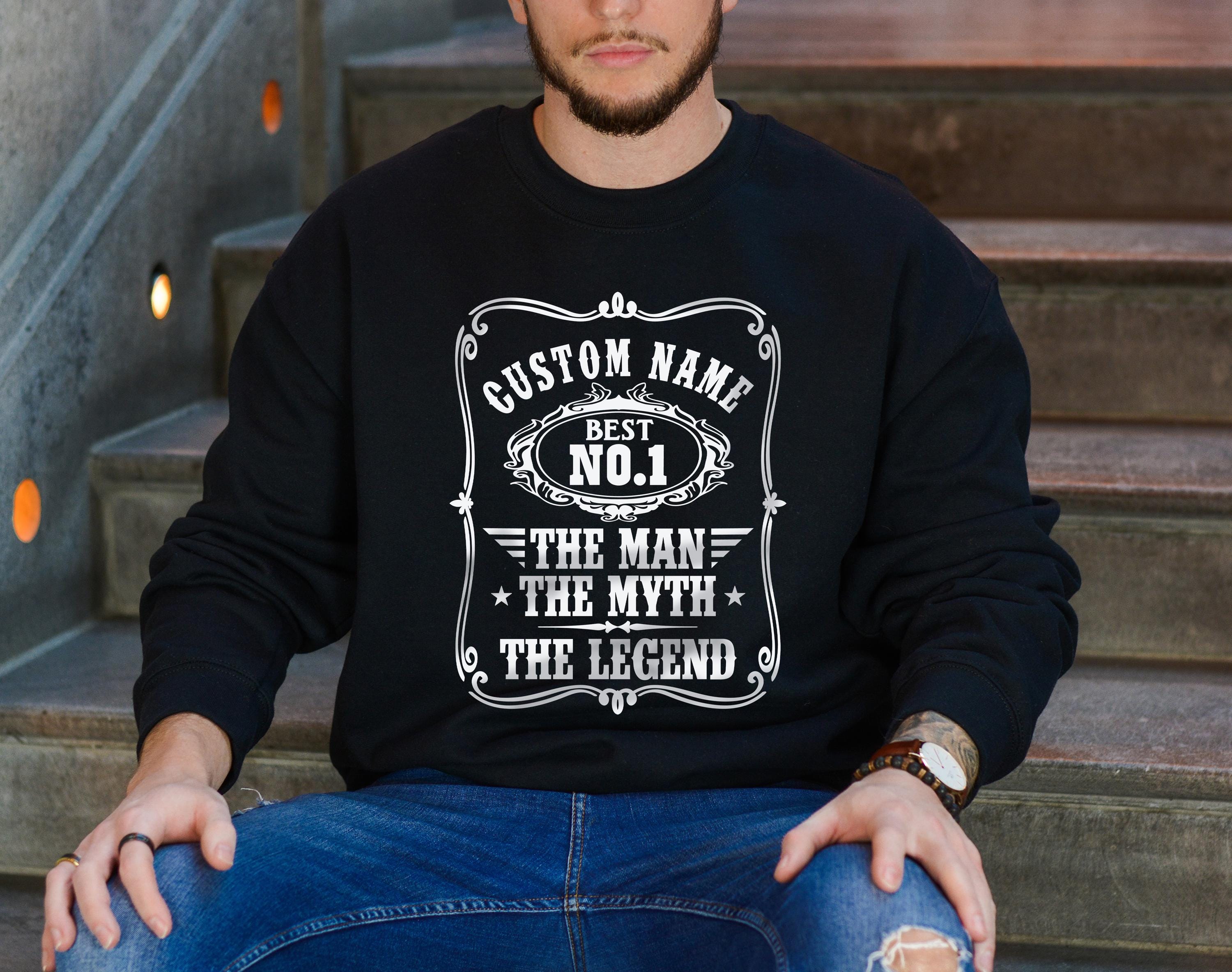 Custom Name Dad Sweatshirt, The Man The Myth The Legend Hoodie, Personalized Father’s Day Gift, Funny Mens Retro Pullover for Him