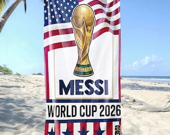 Personalized 2026 World Cup Beach Towel, Custom Name Soccer Towel, FIFA 2026 USA Fan Gift, Football Jersey Towel,Custom Soccer Gift for Fans