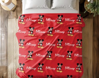 Mickey Mouse Blanket, Custom Disney Throw, Cozy Kids Room Accent, Personalized Disney Themed Gift