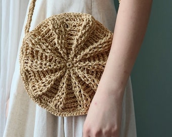 Handmade Wicker Bag, Bohemian Summer Raffia Bag, Straw Rope Beach Bag, Gift For Her.