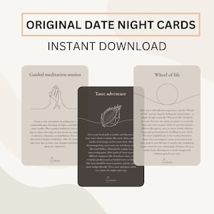 Date Night Karten - Handgezeichnete Illustrationen, Ideal für Date Night, Paare, Jahrestag - Sofortiger digitaler Download, Einzigartiges, romantisches Geschenk