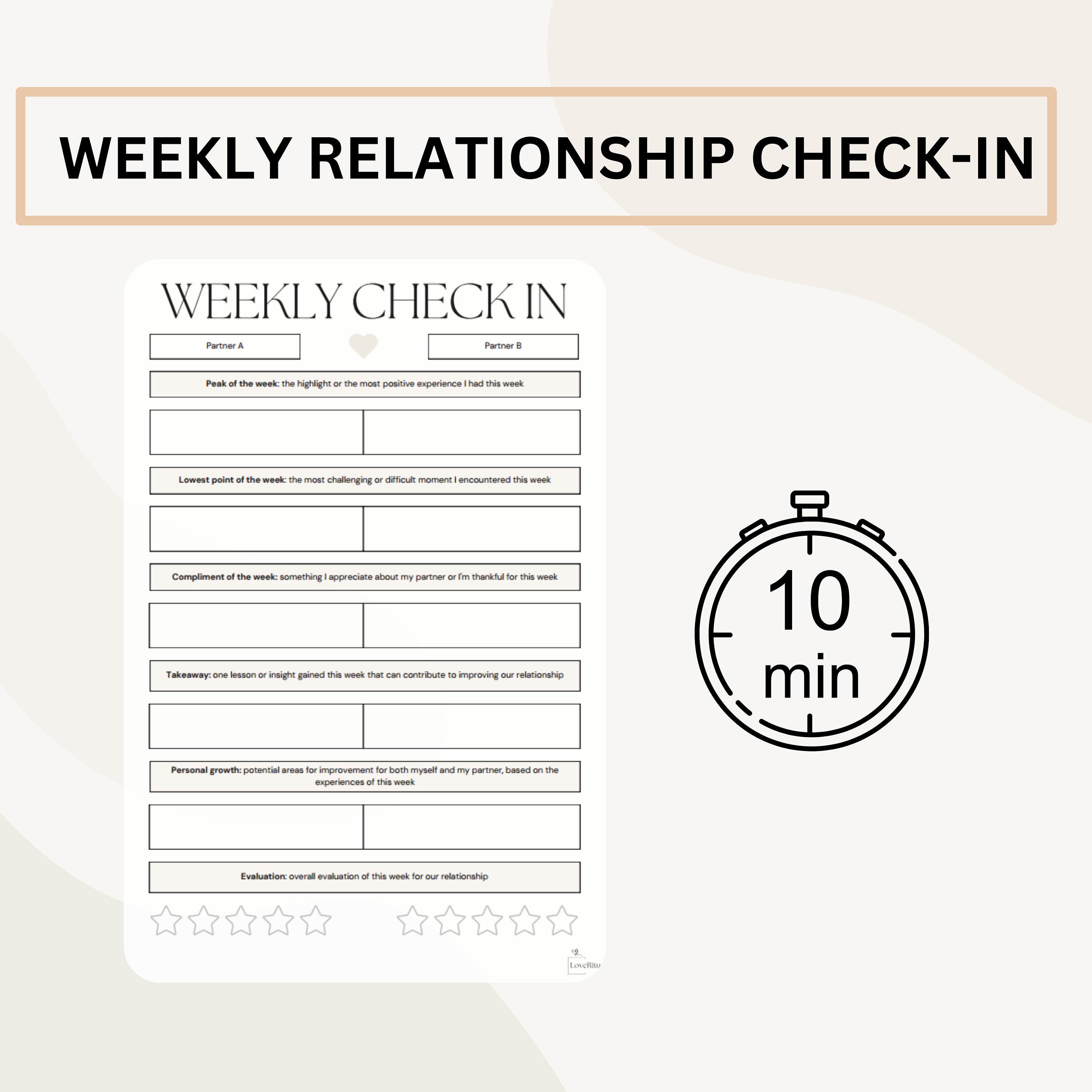 Weekly Check in Template for Couples Relationship Check in Printable Weekly Check in Template for Couples Relationship Check in Printable
