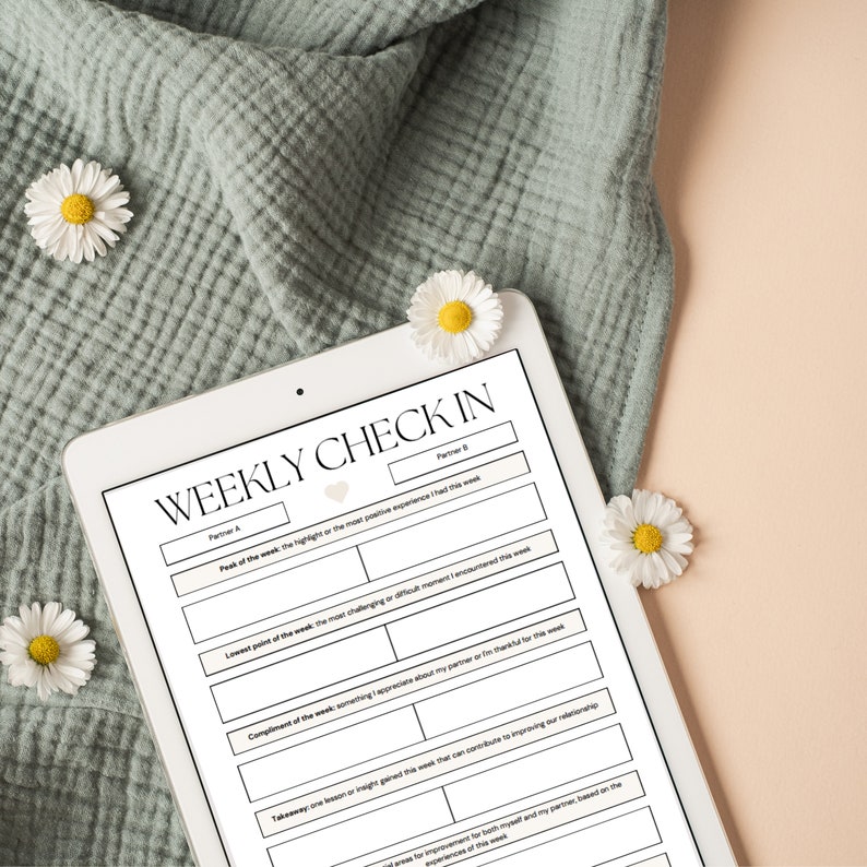 Weekly Check in Template for Couples Relationship Check in Printable Weekly Check in Template for Couples Relationship Check in Printable