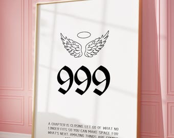 Angel Number 999 Poster | Spiritual Wall Art (Digital Download)
