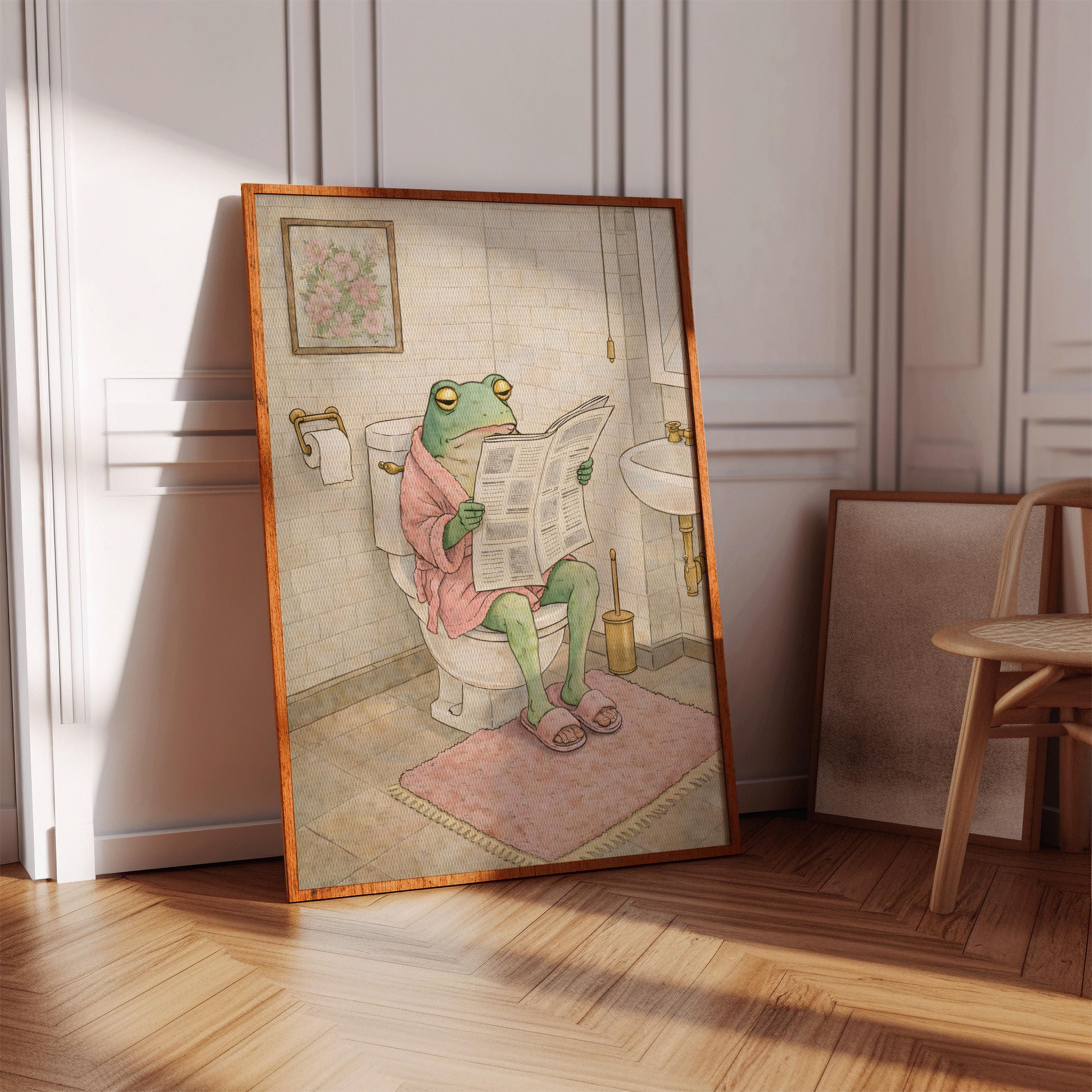 Frog on the Toilet : Funny Bathroom Wall Art (instant Download) - Etsy