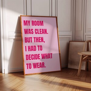 Girly Quote Poster: Trendy Pink Room Decor (Digital Download)
