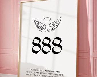 Angel Number 888 Poster | Spiritual Wall Art (Digital Download)