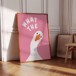 What The Duck Print: Funny Pink Retro Wall Art (Digital Download)