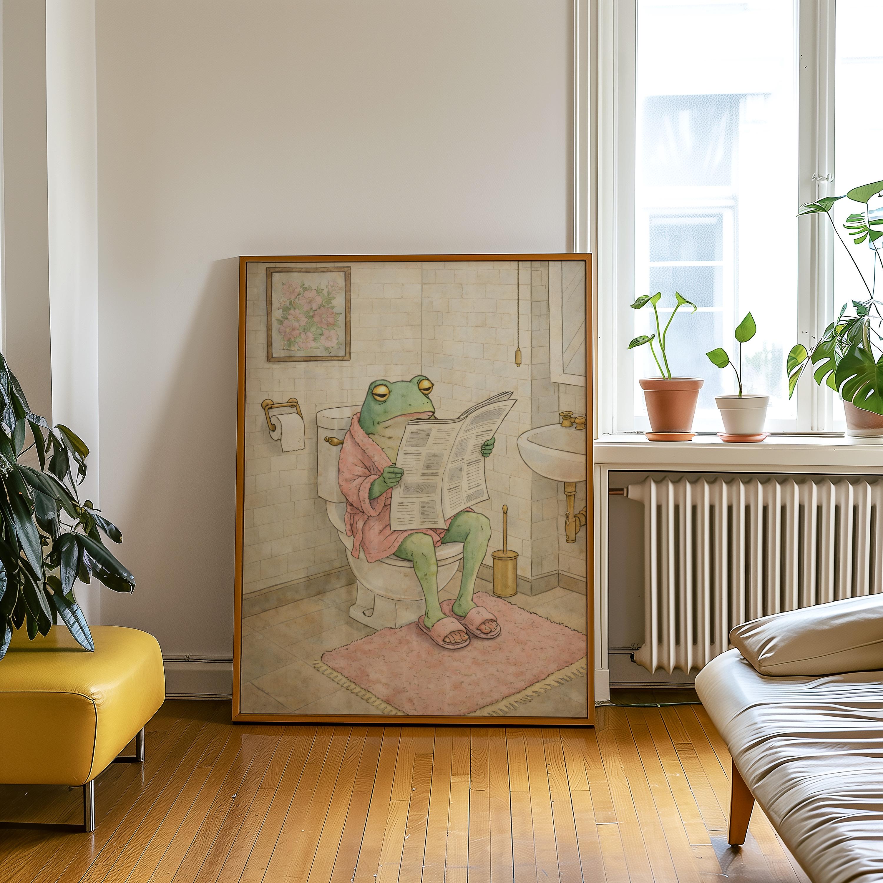Frog on the Toilet : Funny Bathroom Wall Art (instant Download) - Etsy