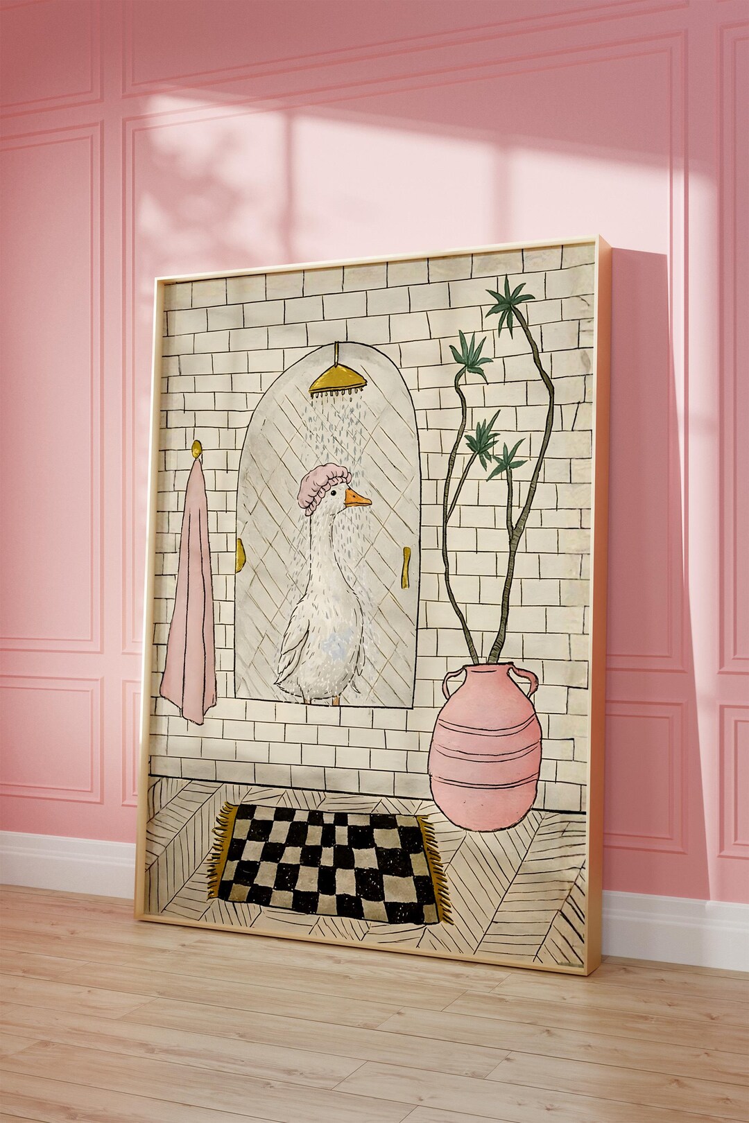 Goose in the Shower : Funny Bathroom Wall Art | Duck Print (instant ...