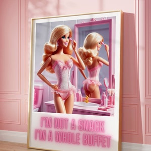 Girly Wandkunst | Diva | Blondes Mädchen Poster | Puppenkunst | Poster | Retro Puppen Poster | Preppy Wandkunst | Poster mit Zitat Pink | Jahrgang