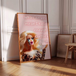 Girly Wall Art | Funny Girl Poster | Pink Wall Art | Blonde Girl | Fashion Doll | Retro Doll Poster | Preppy Wall Art |Shopaholic|Dramaqueen