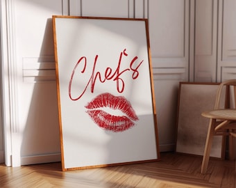Lámina "Beso del Chef": Arte de pared para la cocina (Descarga digital)