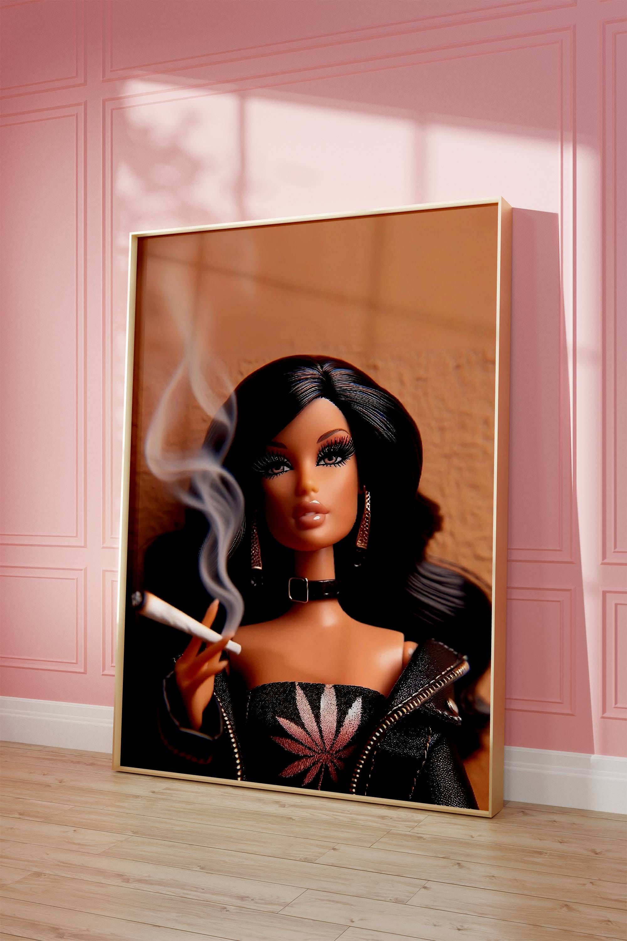 barbie smoking cigarette poster Barbie Smoking Print
