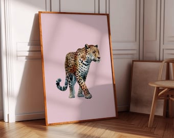 Leopard Print: Pink Leopard Wall Art, Girly Home Decor (Digital Download)