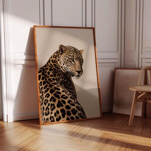 Eclectic Leopard Wall Art Set, Neutral Beige Gallery Prints, Printable Home Decor image 2