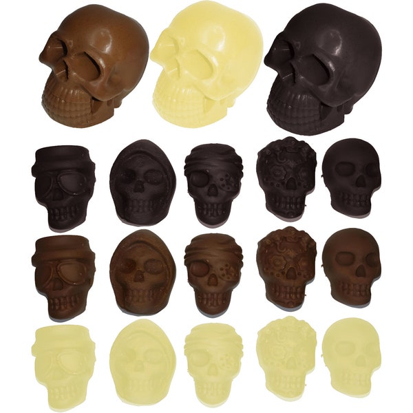 Chocolate Skull/Schokoladenschädel Set Milch/Dunkel/Weiß