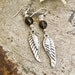 Angel Wing Earrings, Sterling Silver Angel Wing Earrings, Angel Wings, Wing Earrings, Silver Wing Earrings, Smoky Quartz Earrings