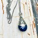 Small Tibetan Silver Drop Pendants, Tibetan Lapis Lazuli Drop Pendant Necklace, Tibetan Lapis Pendant, Tibetan Silver Pendant