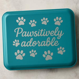 Teglia per torta personalizzata, coperchio personalizzato, teglia per torta inclusa, tema animali domestici