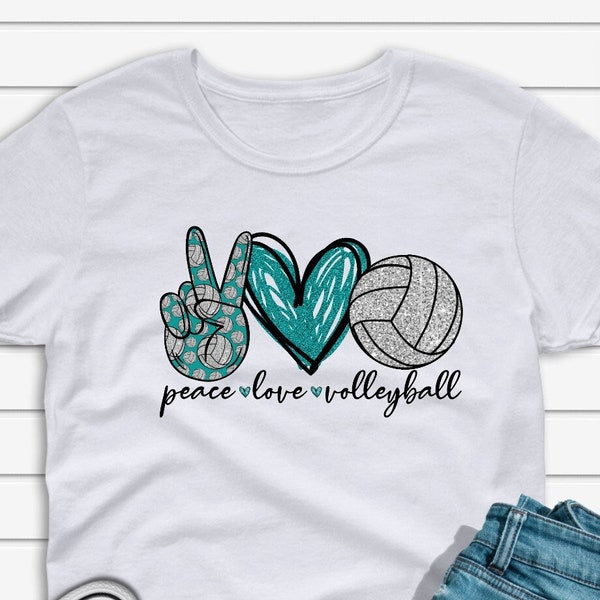 Peace Love Volleyball, Screen Print Transfer, Ready to Press, High Heat Transfer, T-Shirt Decal, Sports Mom Shirt, Game Day Tee