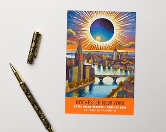 Commémorative de l'éclipse solaire 2024, Rochester, État de New York, carte de voeux