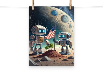Poster Robots patriotiques sur Mars