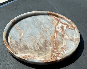 Deep River Marble Tray: Rund badrums- och handfat