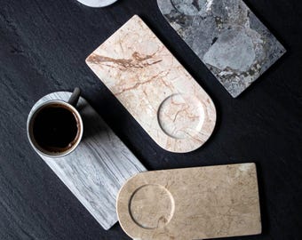 Marmor Kaffee-Untersetzer: Naturstein-Kaffee-Tisch-Dekor (3,9 "x 7,8 ")