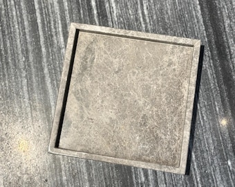 Thunder Grey Marble Tray: Modern Home Decor Organizer