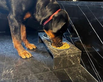 Marmorerad skål för husdjur: Hundskålar, matskål för husdjur, kattskål