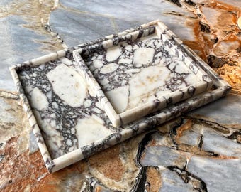 Calacatta Viola Marble Tray: Natural Stone Home Decor