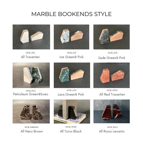 大理石のブックエンドセット：天然石の本棚装飾 - Etsy 日本