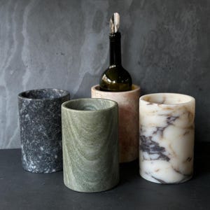 Marble Wine Cooler Holder, Natural Stone Wine Cooler, Stone Wine Chiller, Marble Wine Bottle Cooler, Marble Home Gift, Marble Vase