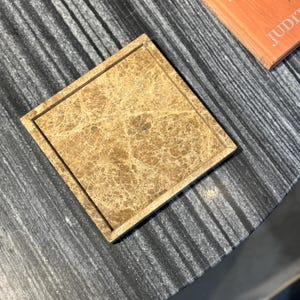 Emperador Light Marble Desk Decor Tray, Beige Natura Stone Serving Tray, Bedroom Organizer Tray, Perfume Tray, Ket Tray, Decorative Tray