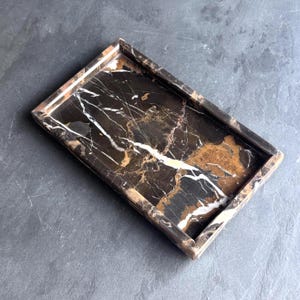 Black and Gold Mini Marble Tray: Small Modern Catchall