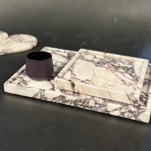 Calacatta Viola Marble Home Decor Tray, Natural Stone Viola Tray,Lilac Marble Bedroom Tray, Marble Room Decor, Bathroom Organizer Tray