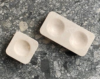 Handsnidad smyckesfat i marmor, ringbricka i natursten, lyxig sminkbordsorganisatör