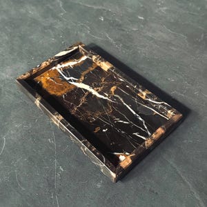 Brown Small Organizer Tray, Marble Key Tray, Natural Stone Bedroom  Tray, Modern Home Decor, Marble Decorative Tray, Mini Size Marble Tray