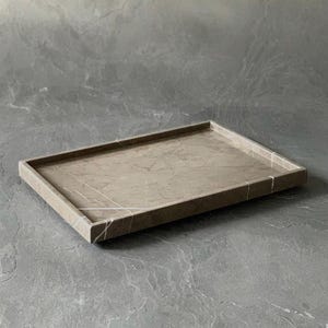 Pietra Grey Marble Decorative Tray, Home Decor Marble Gift, Medium Marble Vanity Tray, Bathroom Organizer Tray, Luxury Serving Tray