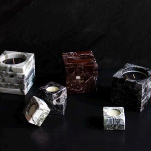 Cube Marble Design Candles, Natural Stone Candles, Modern Decorative Candle,Minimalist Home Decor, Aesthetic Room Decor, Marble Table Decor