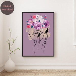Woman Art Print Minimalist Print Contemporary Artwork Minimalist Print Living Room Wall Art Digital Download