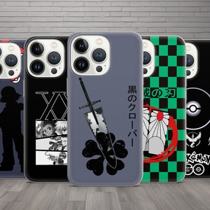 Custodia per telefono giapponese a fumetti, anime, manga, minimalista, per iPhone 15, 14, 13, 12 Pro, 11, adatta a Samsung S23, S22, A73, A53, A13, Pixel 8. Attributi