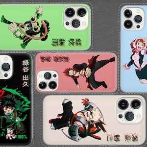 Anime Manga Phone Case Japanese Comic Cover for iPhone 15 14 13 12 Pro 11, fits Samsung S23 S22 A73 A53 A13, Pixel 8. My Hero Academia - MHA