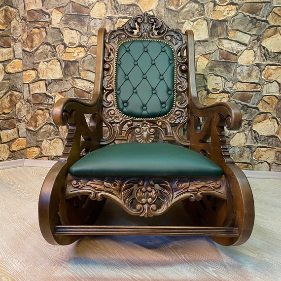 Rocking Chair Vintage Chair Midcentury Des gn Chair Ottomon Des gn Chair Walnut Chair Wooden Chair Rustic Chair Traditional Chair Etsy