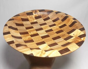 Unique turned segmented bowl for home decoration and outdoor