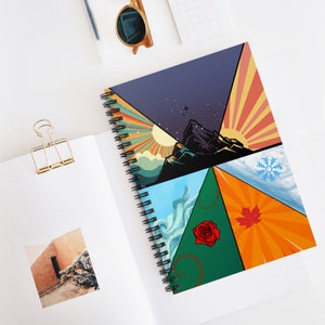 ACOTAR Merch | Höfe von Prythian Spiralblock | nächtliches Hofmerch | Hardcover liniertes Notizbuch