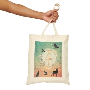 Throne of Glass Inspired Cotton Canvas Tote Bag, Rowan Fenrys Abraxos, Vintage Fairytale Book Page Design, Book Lover Gift, Reusable