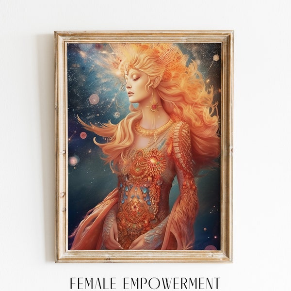 Divine Feminine Sophia Goddess Print, Wisdom Artwork, Spiritual Enlightenment Decor, Empowering Women - Digital Download