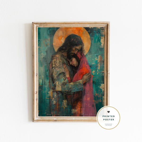 Museum ART PRINT | Jesus and Mary Magdalene Vintage Art, Christian Artwork, Jesus Art Wall, Religious Gift - Poster High Quality